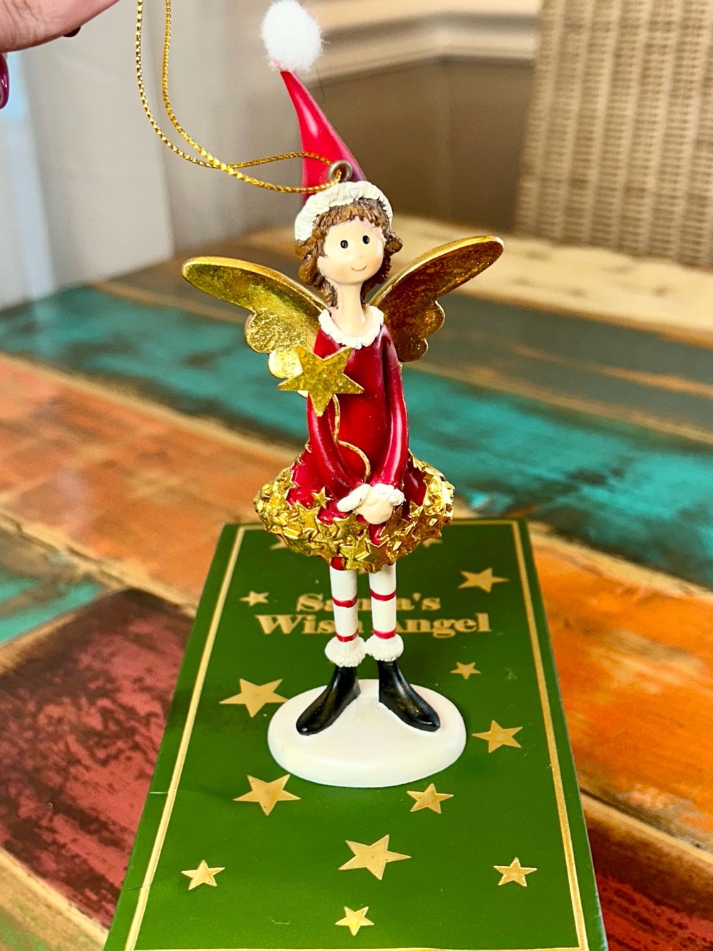Santa's Wish Angel Figurine Ornament H. Reagan Poem Box